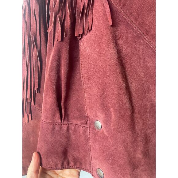 Vintage Cosa Nova Western Women’s Jacket Long Fringe Size Medium Rust Orange Red - Picture 8 of 16